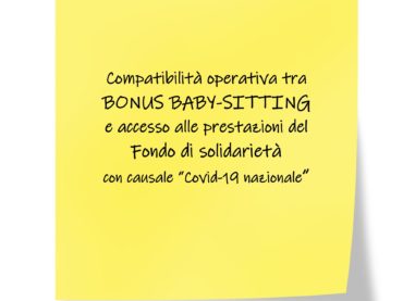 Compatibilità operativa tra Bonus baby-sitting e Fondo di solidarietà