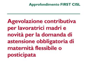 Agevolazione contributiva madri lavoratrici e novità domanda di maternità