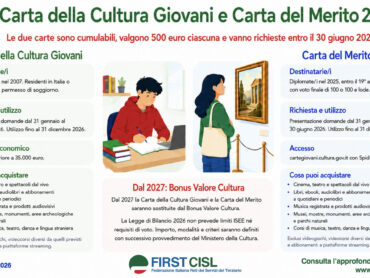 Carta della Cultura Giovani e Carta del Merito – Edizione 2026